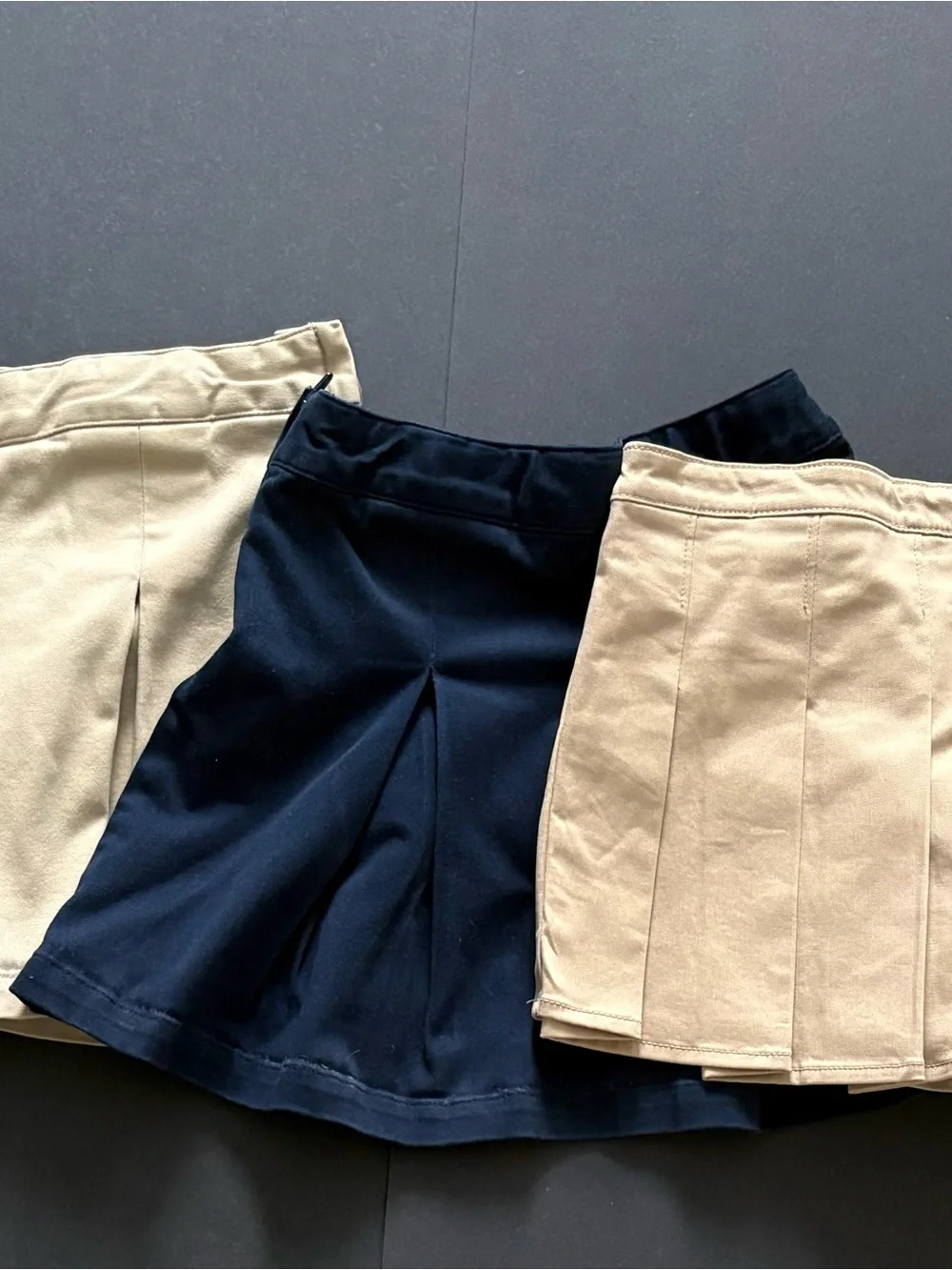 Kids Pleated Uniforms Skort Set - Navy and Beige Sz 5T